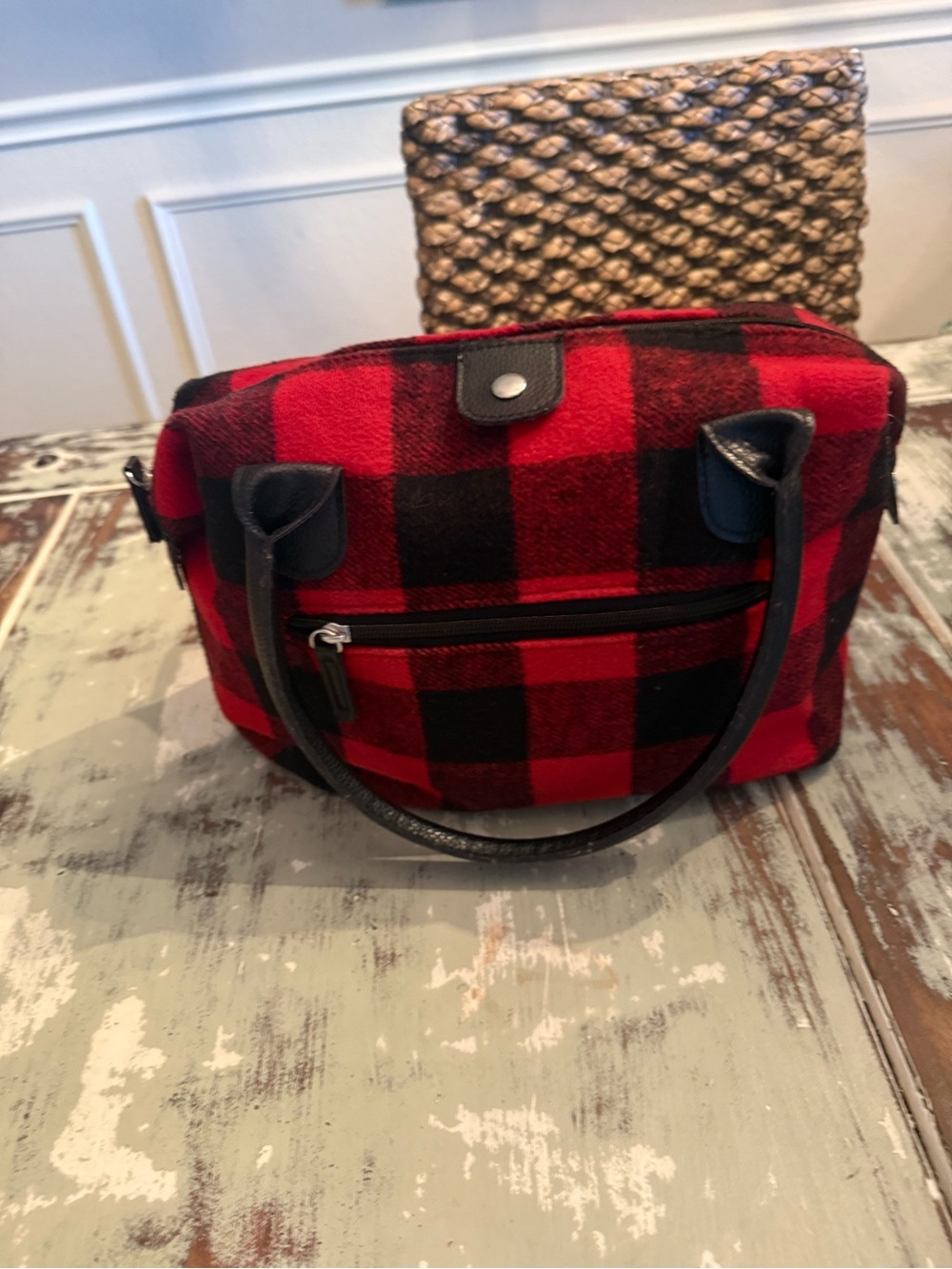 Buffalo Plaid Red and Black Tote Bag